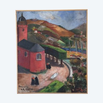 „Die Rote Kirche“. Öl auf Leinwand. Armando Laclau. Um 1915.