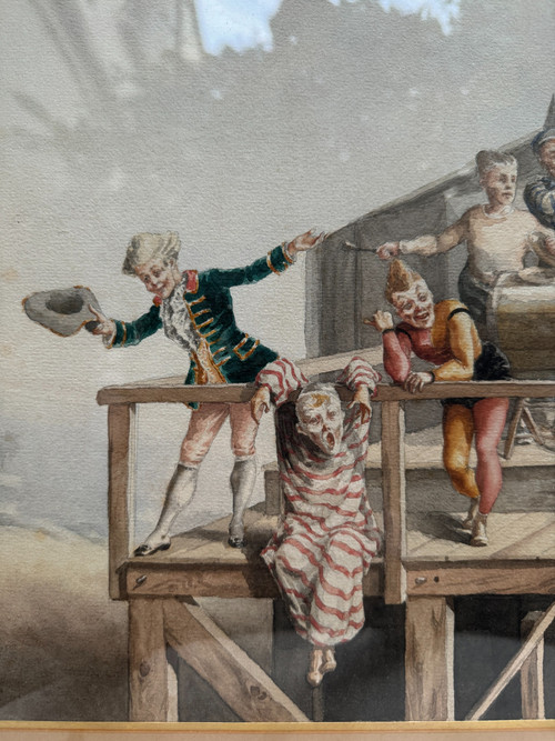 C. Esteban - Scuola spagnola del XIX secolo - Clown e saltimbanchi, 1880 circa