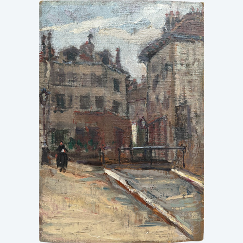 Scuola francese intorno al 1900 - La Bièvre a Parigi