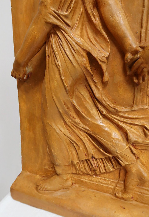 Sculpture Haut-Relief en Plâtre, « Danseuses de Borghèse » – XIXe