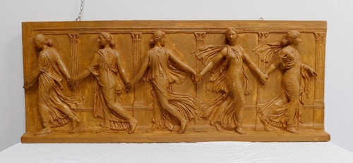 Sculpture Haut-Relief en Plâtre, « Danseuses de Borghèse » – XIXe