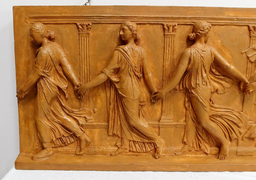 Sculpture Haut-Relief en Plâtre, « Danseuses de Borghèse » – XIXe