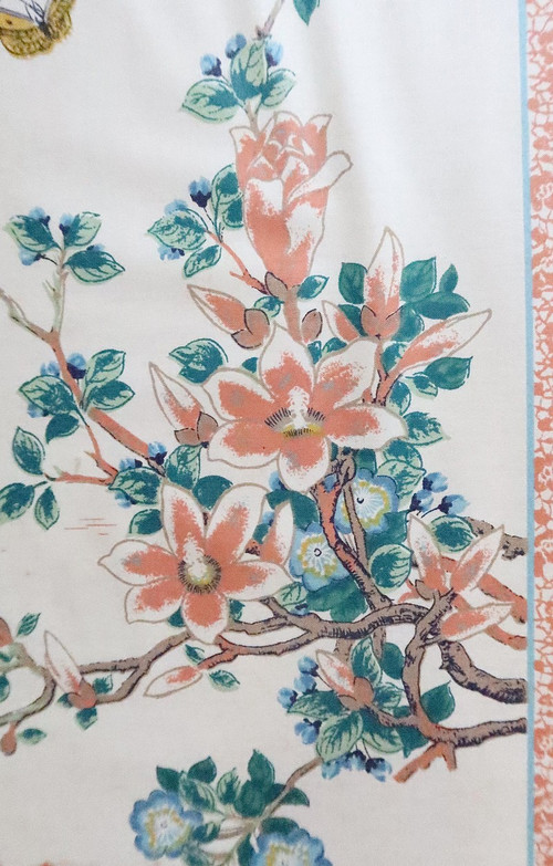 Paravent en Soie et Bois Doré, style Louis XV et décors Asiatiques – 2ème partie XIXe