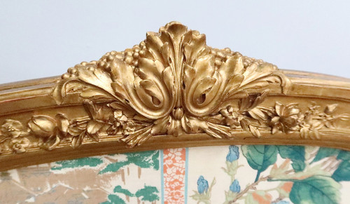Paravent en Soie et Bois Doré, style Louis XV et décors Asiatiques – 2ème partie XIXe
