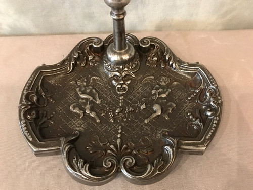 Serviteur de cheminée ancien en fer et fonte d'époque 19 ème 