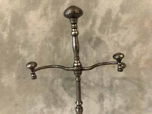 Serviteur de cheminée ancien en fer et fonte d'époque 19 ème 