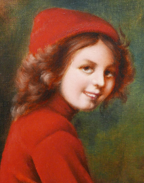 FRANZÖSISCHE Schule, wohl ELSASSISCH, um 1900, Rotkäppchen