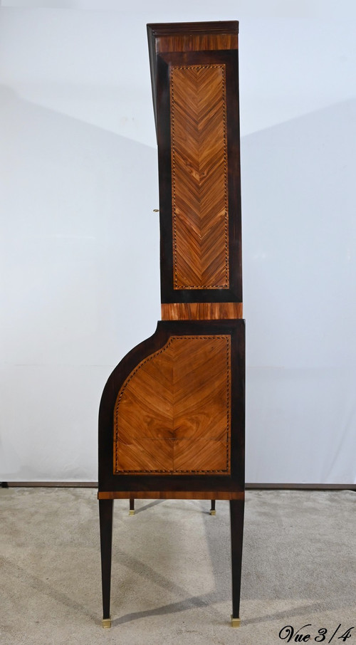 Exceptionnel Bureau Cylindre Vitrine en Bois Précieux – Fin XVIIIe
