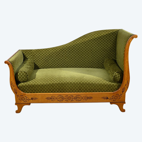 Méridienne en Moucheté d’Erable, époque Charles X – Début XIXe