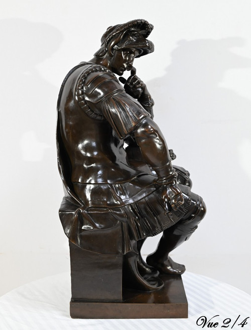 Bronze « Laurent de Médicis » d’après Michel Ange, école du XIXe – Milieu XIXe