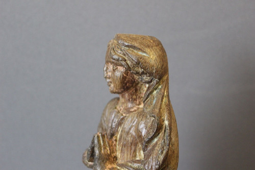 Sculpture De Sainte Catherine d'Alexandrie En Chêne XVIII