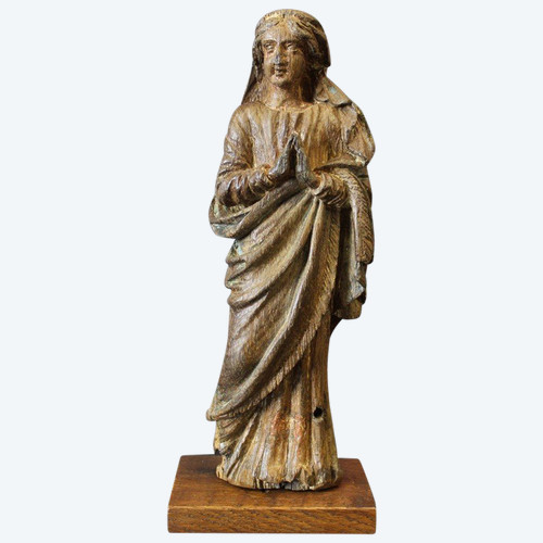 Sculpture De Sainte Catherine d'Alexandrie En Chêne XVIII