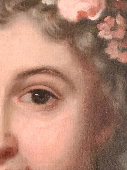 Gemälde „Junges Mädchen mit Affe“ nach Rosalba Carreira (1675/1745)