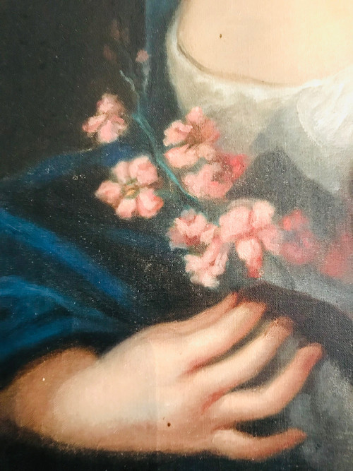 Gemälde „Junges Mädchen mit Affe“ nach Rosalba Carreira (1675/1745)
