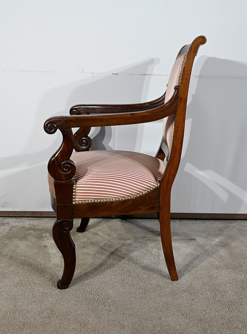Poltrona in massello di Mogano Cubano, Periodo Restauro – Inizio XIX secolo