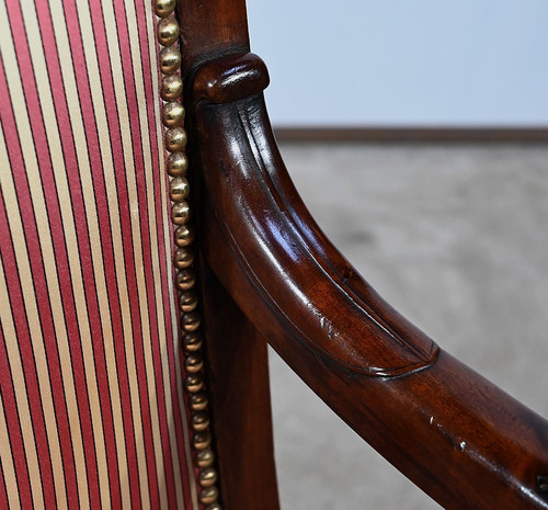Poltrona in massello di Mogano Cubano, Periodo Restauro – Inizio XIX secolo