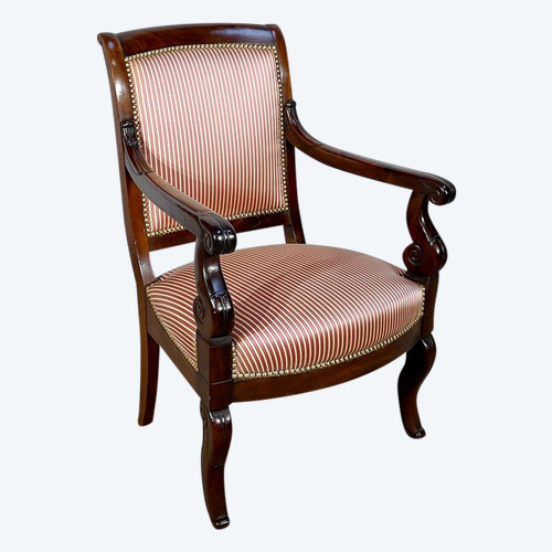 Poltrona in massello di Mogano Cubano, Periodo Restauro – Inizio XIX secolo