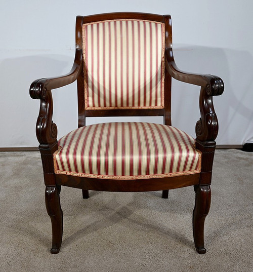 Coppia di Poltrone in Massello di Mogano Cubano, Periodo Restauro – Inizio XIX Secolo