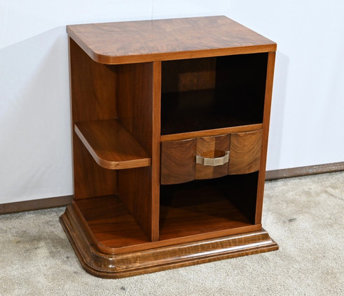 Small Walnut Bedside Table, Art Deco – 1920