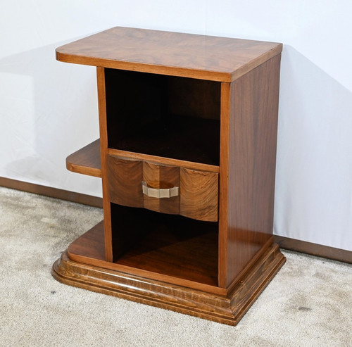 Small Walnut Bedside Table, Art Deco – 1920