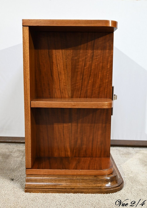 Small Walnut Bedside Table, Art Deco – 1920