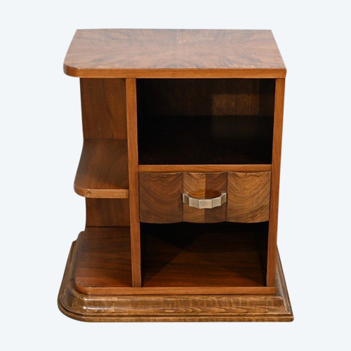 Small Walnut Bedside Table, Art Deco – 1920