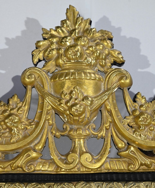 Specchio perlato in ottone, periodo Napoleone III – metà del XIX secolo