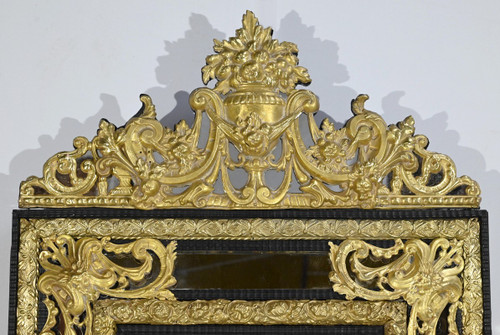 Specchio perlato in ottone, periodo Napoleone III – metà del XIX secolo