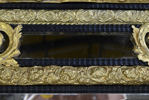 Specchio perlato in ottone, periodo Napoleone III – metà del XIX secolo