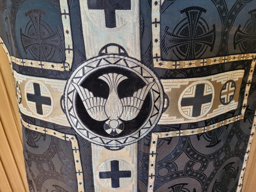 Chasuble de damas noir époque vers 1900