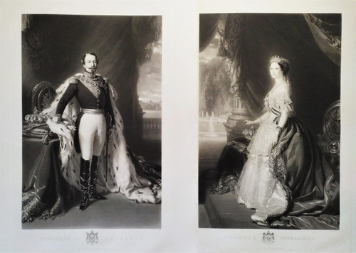 Stiche nach Winterhalter Napoleon III. Und Kaiserin Eugénie