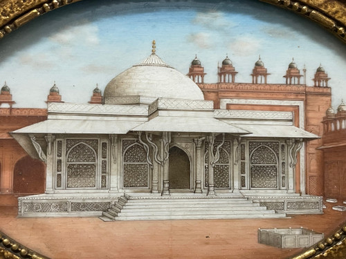 Miniatura - Veduta del mausoleo di Salim Chishti in India Fine XIX secolo