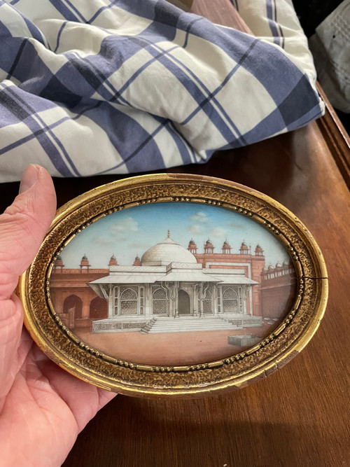 Miniatura - Veduta del mausoleo di Salim Chishti in India Fine XIX secolo