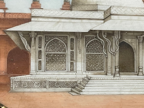 Miniatura - Veduta del mausoleo di Salim Chishti in India Fine XIX secolo