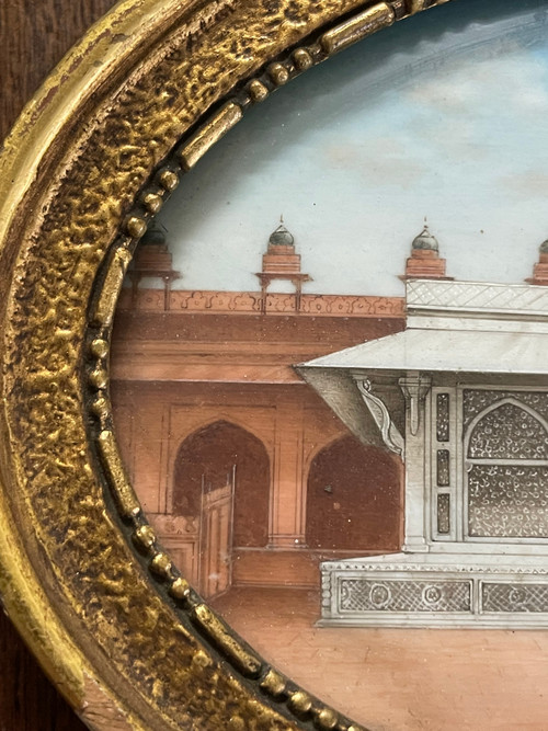Miniatura - Veduta del mausoleo di Salim Chishti in India Fine XIX secolo