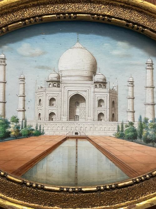 Miniature - View Of The Taj Mahal Agra In India Late 19th Century