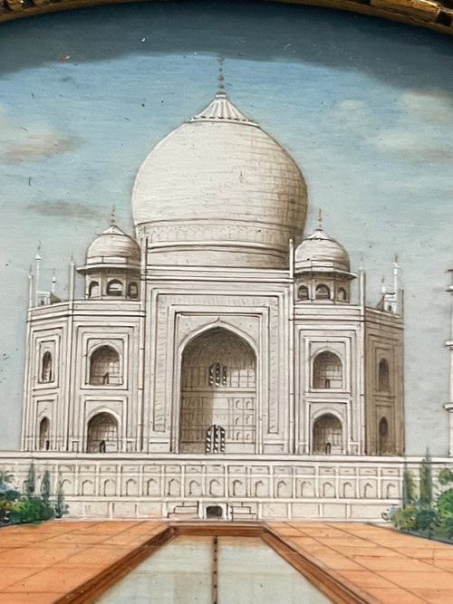 Miniature - View Of The Taj Mahal Agra In India Late 19th Century