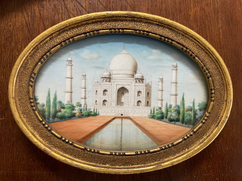 Miniature - View Of The Taj Mahal Agra In India Late 19th Century