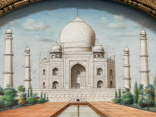 Miniature - View Of The Taj Mahal Agra In India Late 19th Century