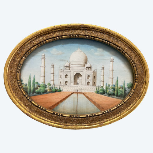 Miniature - View Of The Taj Mahal Agra In India Late 19th Century