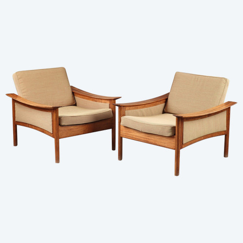 Coppia di poltrone scandinave di Oskar Langlo