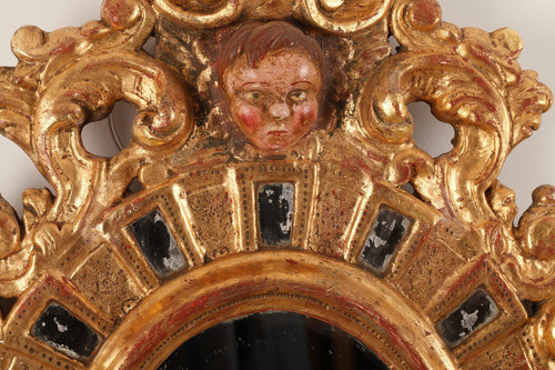 Paire de miroirs en bois doré de style vénitien 