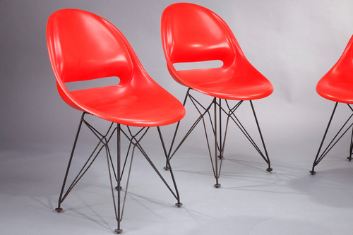 Set of four red seats