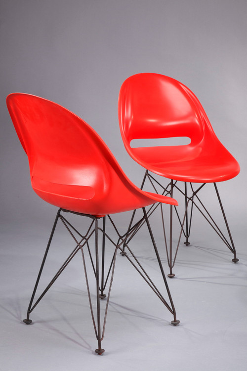 Set of four red seats