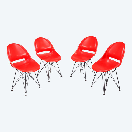Set of four red seats