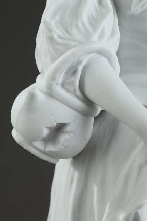 Statuetta in biscotto "Giovane ragazza con la brocca rotta", XIX secolo
