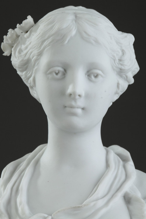 Statuetta in biscotto "Giovane ragazza con la brocca rotta", XIX secolo
