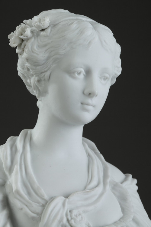 Statuetta in biscotto "Giovane ragazza con la brocca rotta", XIX secolo