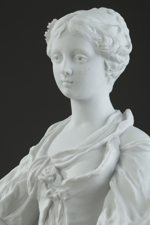 Statuetta in biscotto "Giovane ragazza con la brocca rotta", XIX secolo