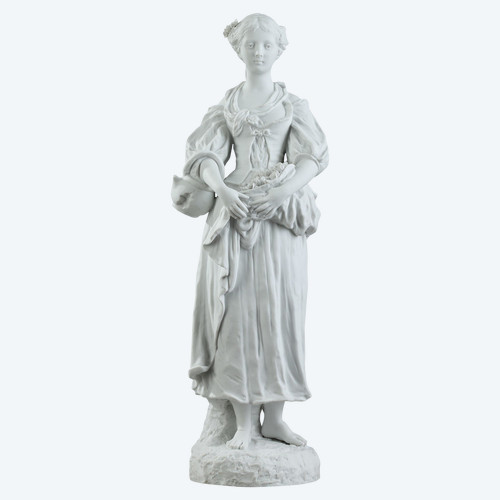 Statuetta in biscotto "Giovane ragazza con la brocca rotta", XIX secolo